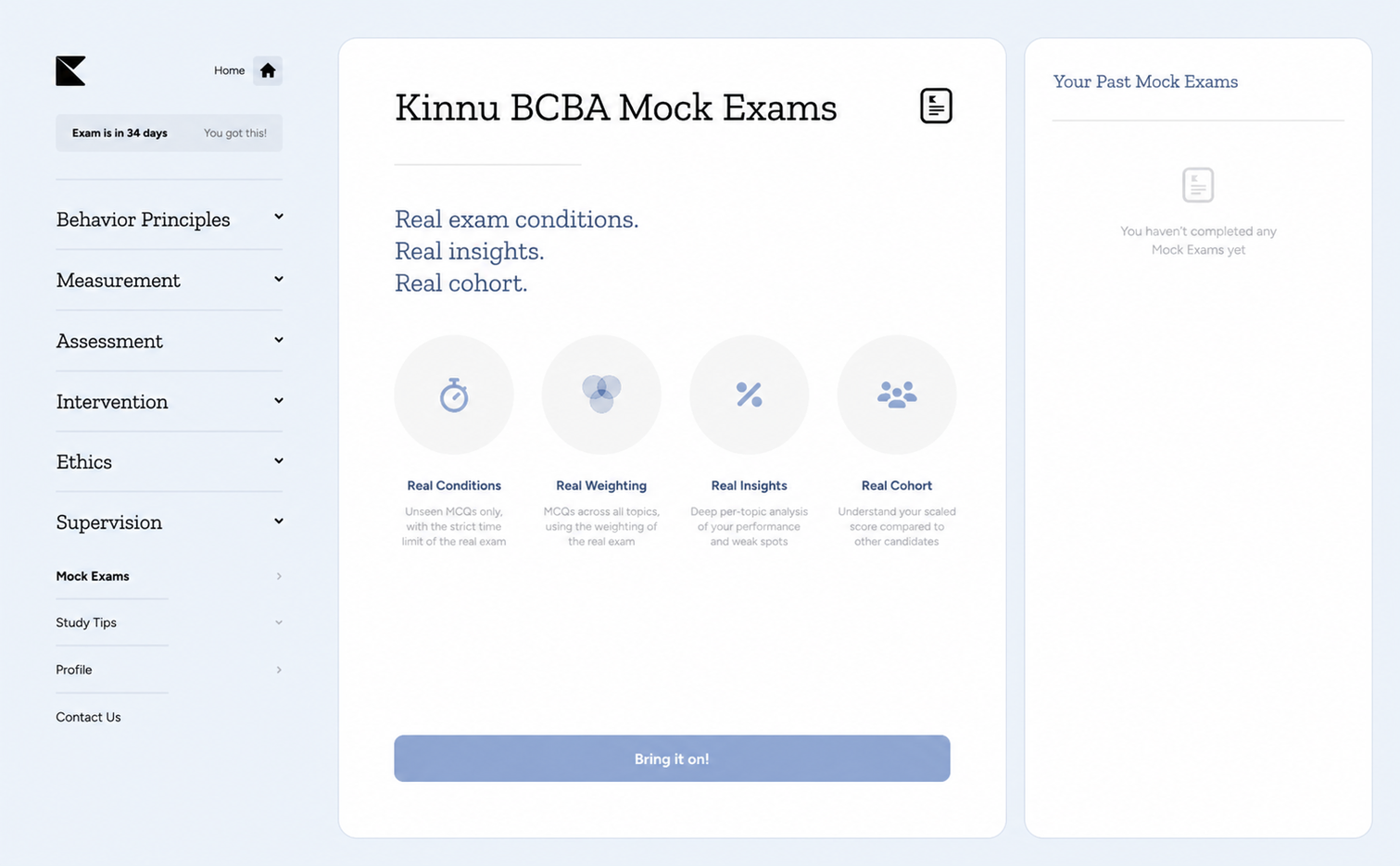 Kinnu BCBA mock exam analytics