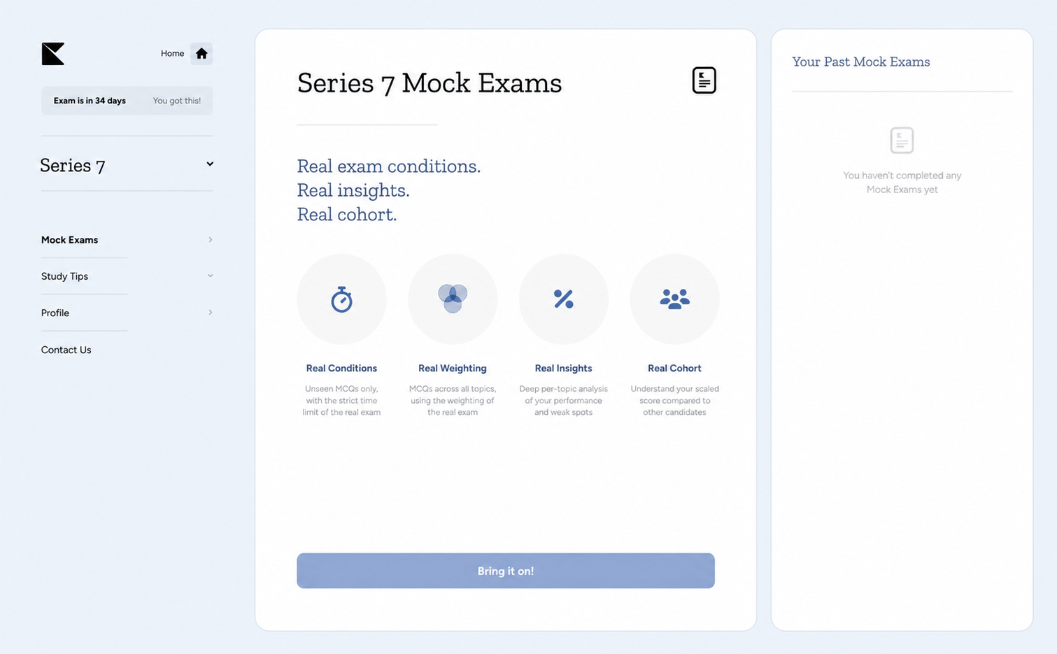 Kinnu Series 7 mock exam analytics