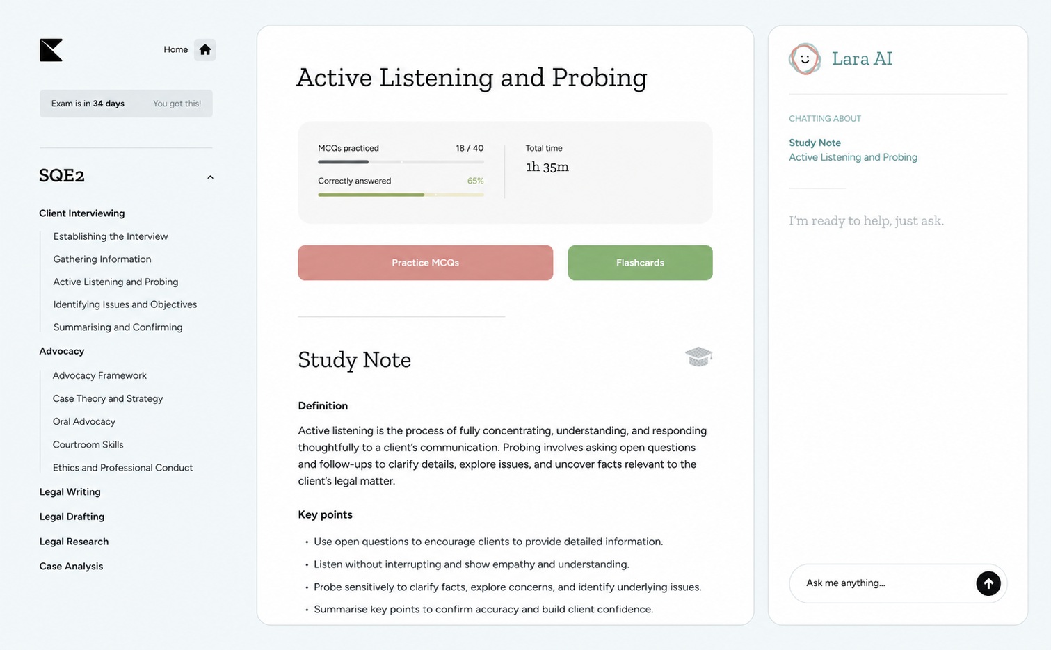 Kinnu SQE2 study notes